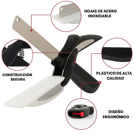 🥕 Tijeras de Verduras Multifuncionales 2 En 1 Para Cortar Alimentos